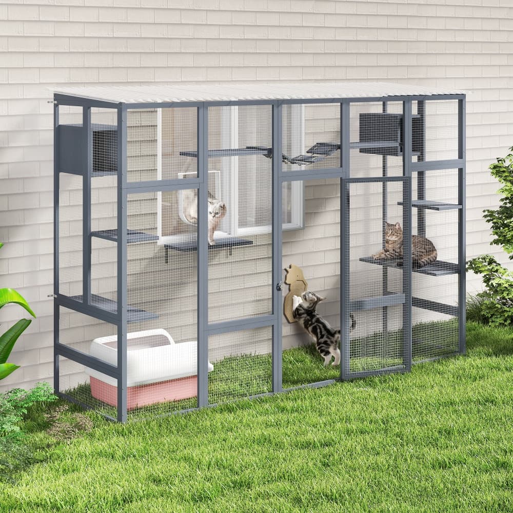 Coziwow 104″L 3-Side Extra Large Catio Gray-CW12X0628