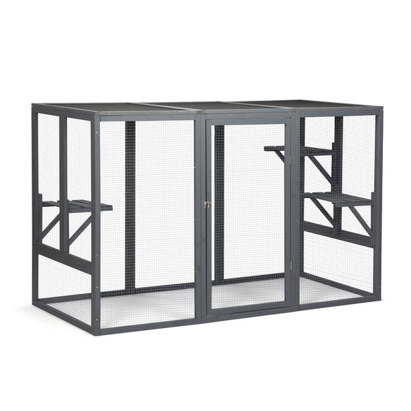 71 inch outdoor cat enclosure gray