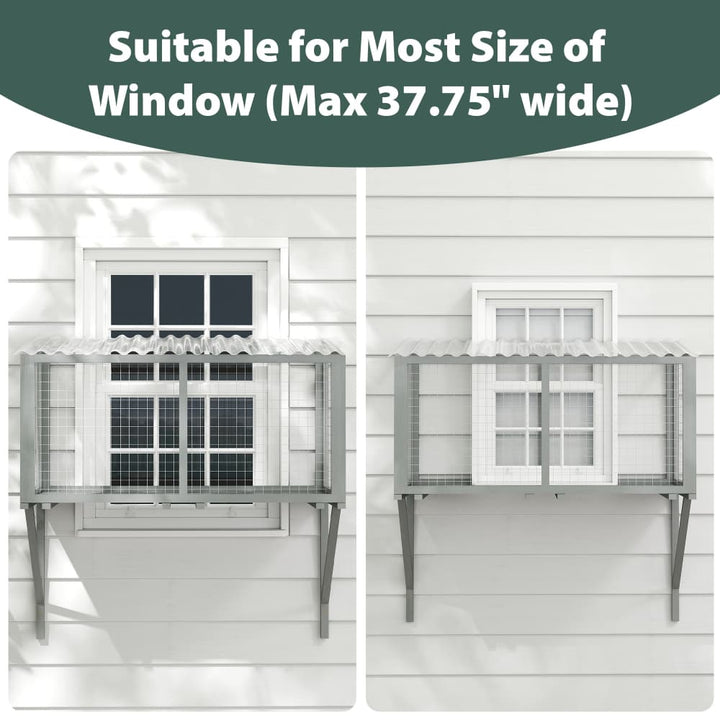 Coziwow 47″L Wooden Outdoor Cat Window Perch-CW12A0684