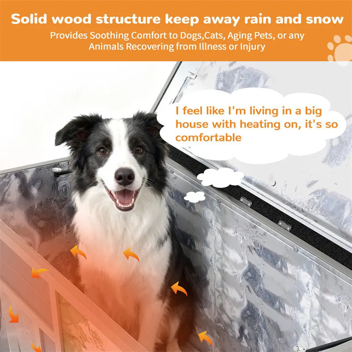 Coziwow 59''L Insulated Dog House with Feeding Bowl Coziwow