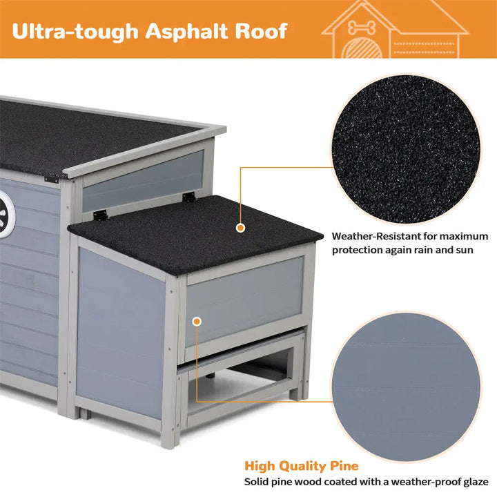 Coziwow 59''L Insulated Dog House with Feeding Bowl Coziwow