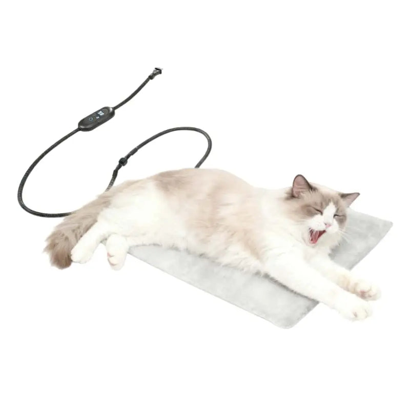 COZIWOW Adjustable Temperature & Waterproof Electric Dog & Cat Heating Pad with Timer, Grey (Large)