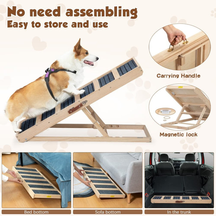 Coziwow 39″L Portable Wooden Dog Ramp-CW12B0523 Features