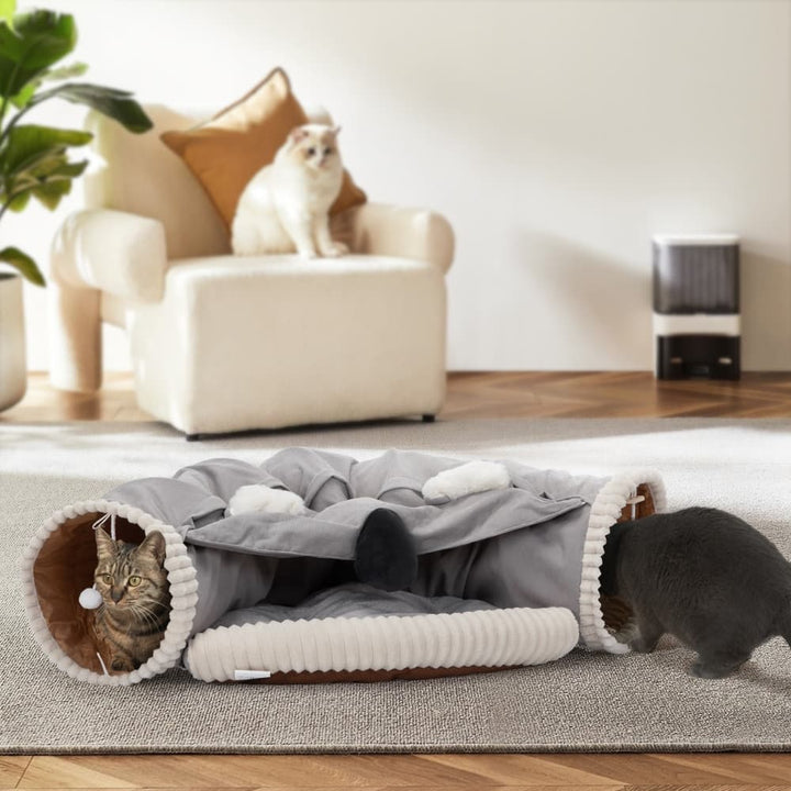 Coziwow Collapsible Cat Tunnel Bed Gray-CW12B0541