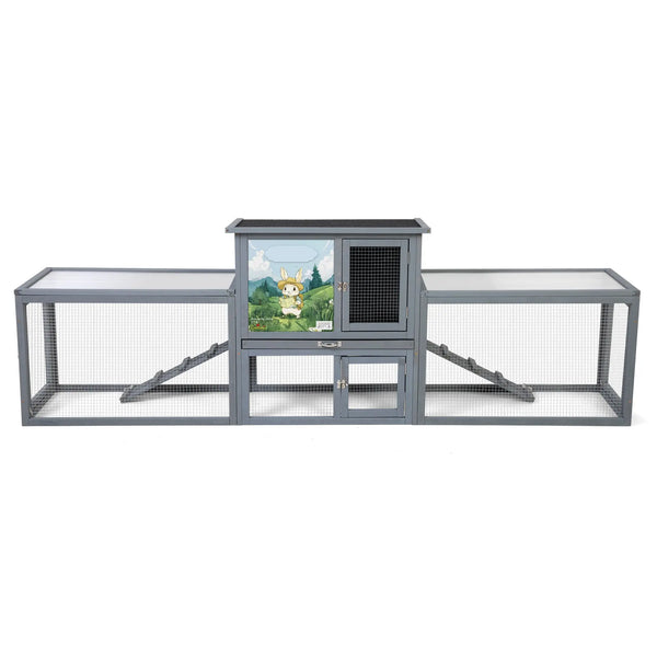 Coziwow 94.5″L 2-Story 3-Compartment Rabbit Hutch Coziwow