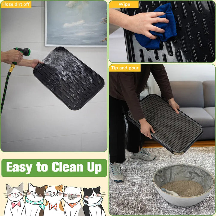 Coziwow 24.2"L x 15.6"W 2-Layer Waterproof Cat Litter Mat