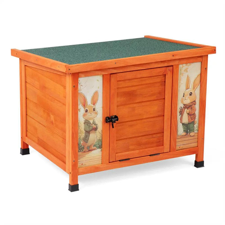 Coziwow 24"L Insulated Small Outdoor Wooden Rabbit Hutch