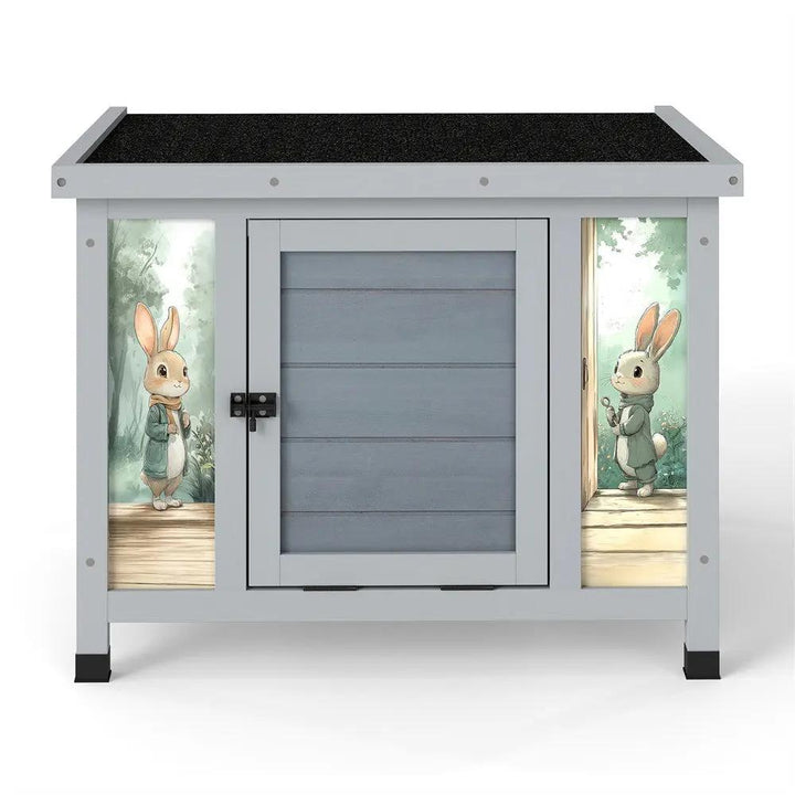 Coziwow 24"L Insulated Small Outdoor Wooden Rabbit Hutch