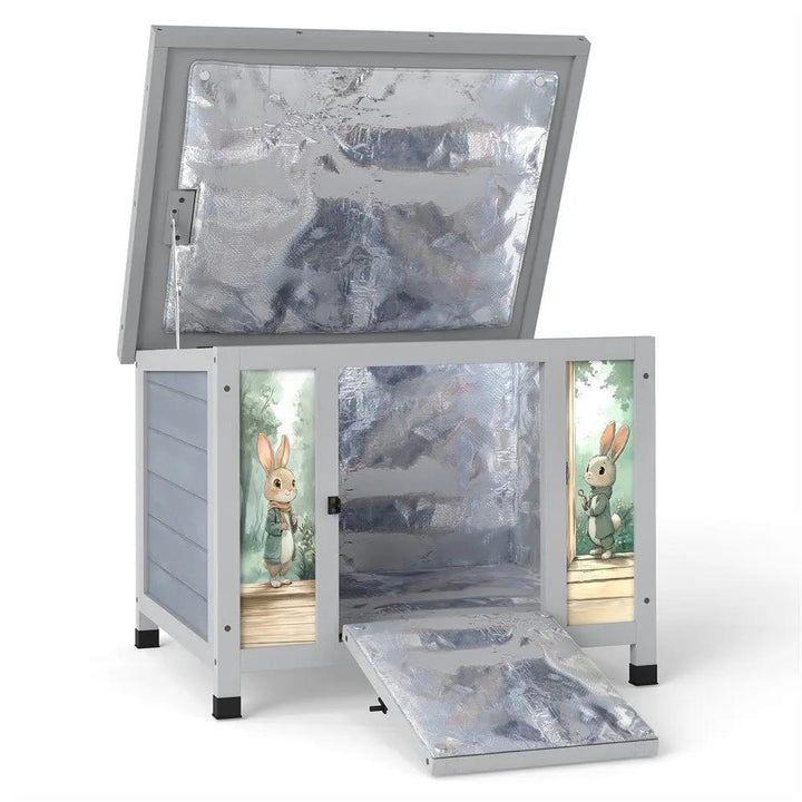 Coziwow 24"L Insulated Small Outdoor Wooden Rabbit Hutch