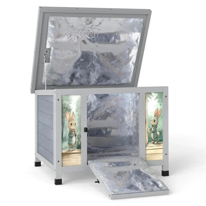 Cozziwow 24"L Insulated Small Outdoor Wooden Rabbit Hutch