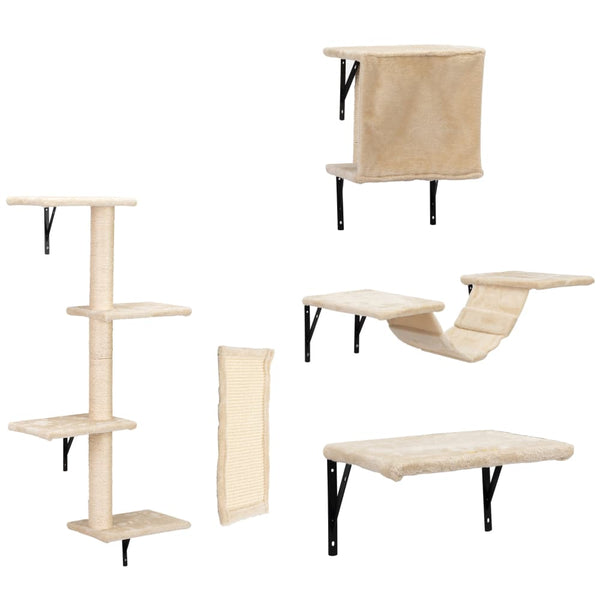 Coziwow 5 Pcs Wall-Mounted Cat Climber Set-CW12E0506