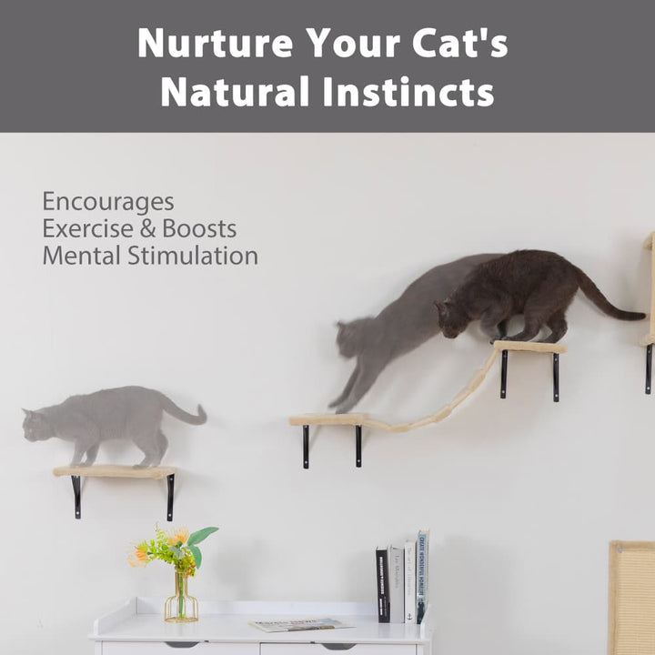 Coziwow 5 Pcs Wall-Mounted Cat Climber Set-CW12E0506