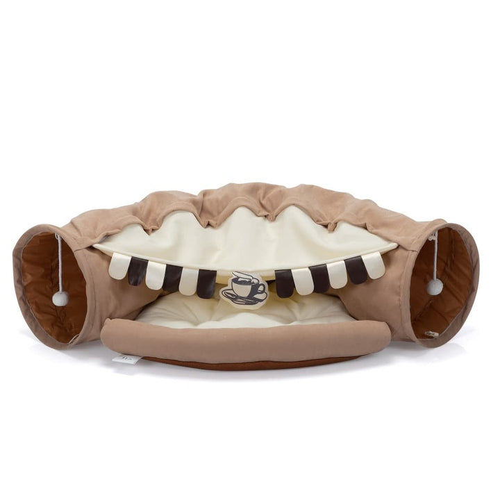 Coziwow Collapsible Cat Tunnel Bed Brown-CW12E0542