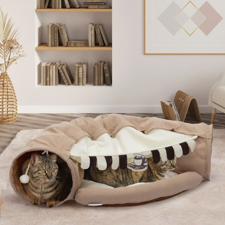 Coziwow Collapsible Cat Tunnel Bed Brown-CW12E0542