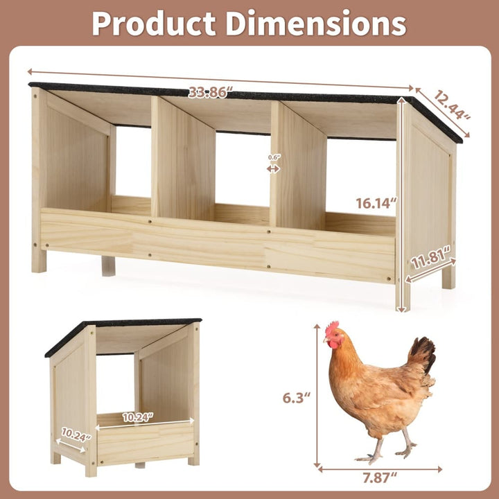 Coziwow 3 Compartment Chicken Nesting Box-CW12E0686