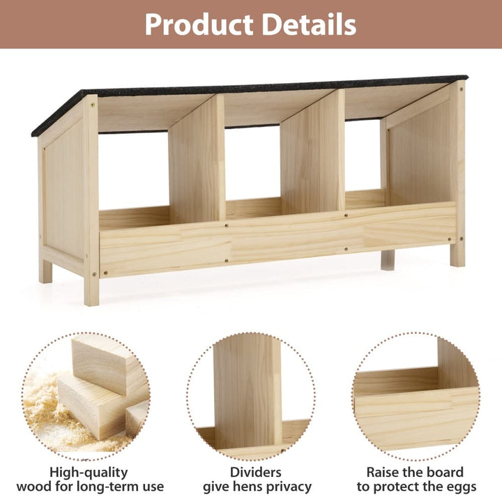 Coziwow 3 Compartment Chicken Nesting Box-CW12E0686