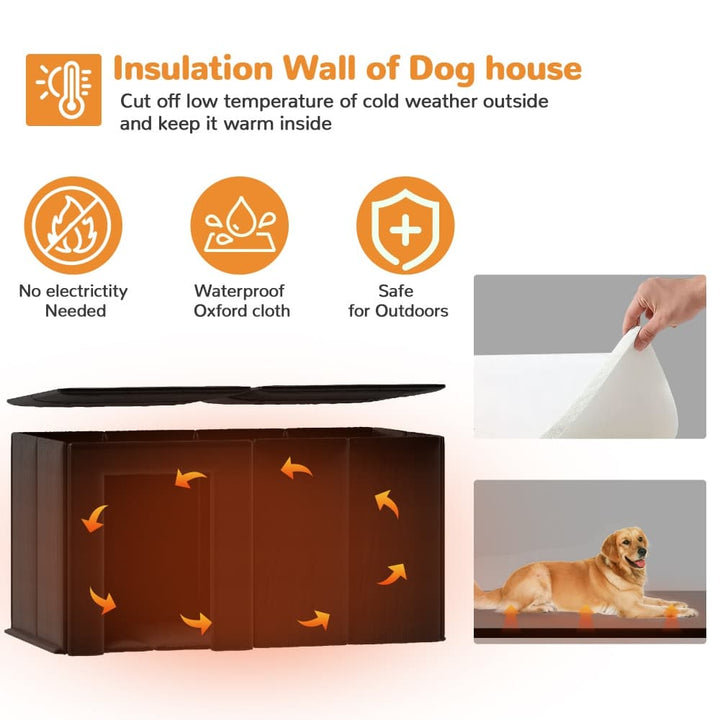 Coziwow 59''L Warm Dog House with Feeding Bowl-CW12E0704
