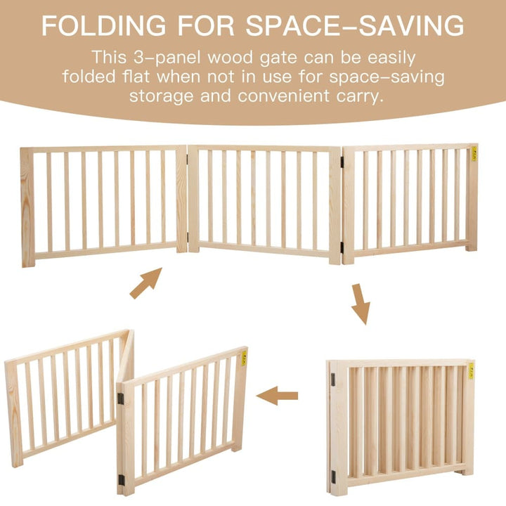 Coziwow 17.5″H Wooden Foldable Pet Gate-CW12F0237