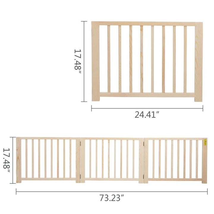 Coziwow 17.5″H Wooden Foldable Pet Gate-CW12F0237