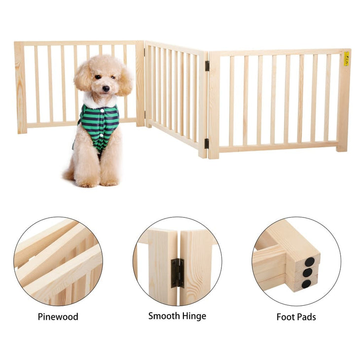Coziwow 17.5″H Wooden Foldable Pet Gate-CW12F0237