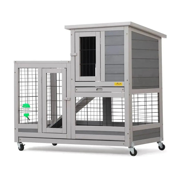 Coziwow 2-Story Wheeled Wooden Rabbit House | Buy Now – coziwow