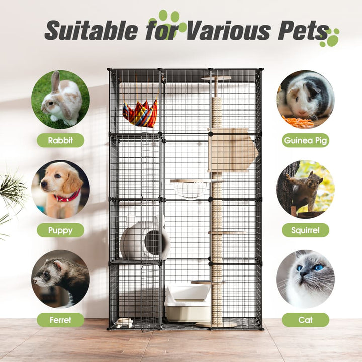 Coziwow 42″L Iron Mesh DIY Cat Enclosure-CW12F0507
