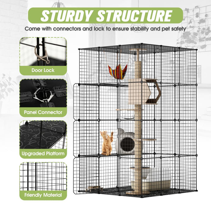 Coziwow 42″L Iron Mesh DIY Cat Enclosure-CW12F0507