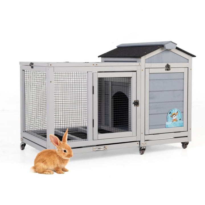 Coziwow 39"L Wooden Rabbit House Plain-CW12F0687