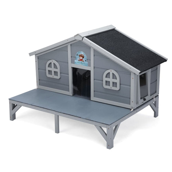 Coziwow 39‘’L Elevated Outdoor Cat House Insulated-CW12F0705