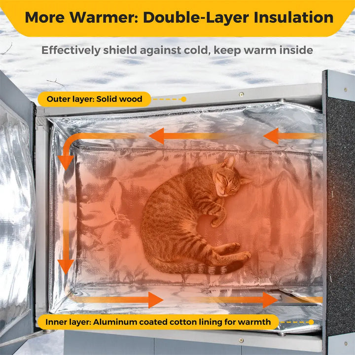 Coziwow 39" L Insulated Wooden Cat House