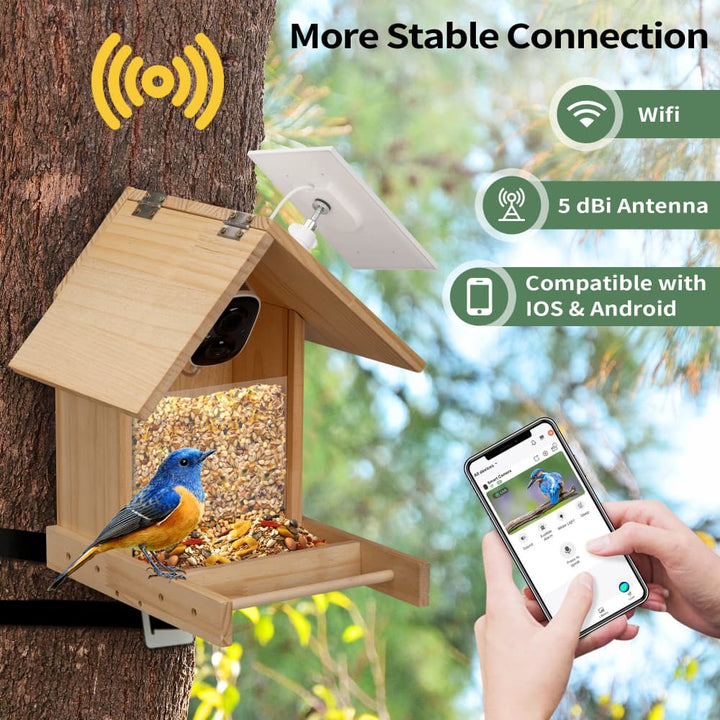 Coziwow Smart Solar-Powered Bird Feeder with Camera-CW12F0759