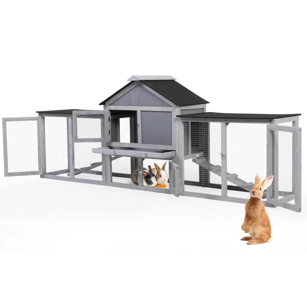 Coziwow 82″L Double Rabbit Hutch – Spacious & Safe Pet Home