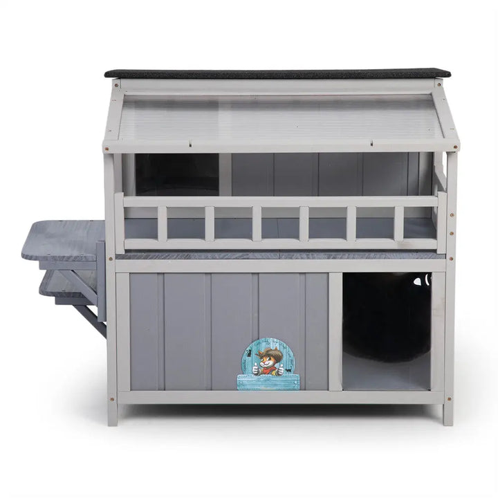 Coziwow 36"L Insulated Wooden Platform Cat House