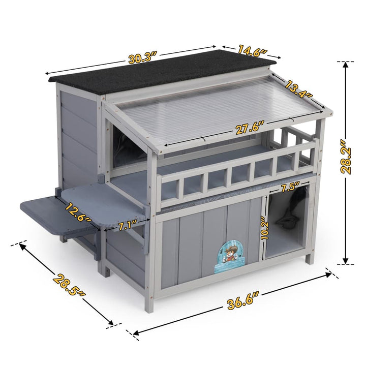 Coziwow 36''L Outdoor Warm Cat House Insulated-CW12G0706