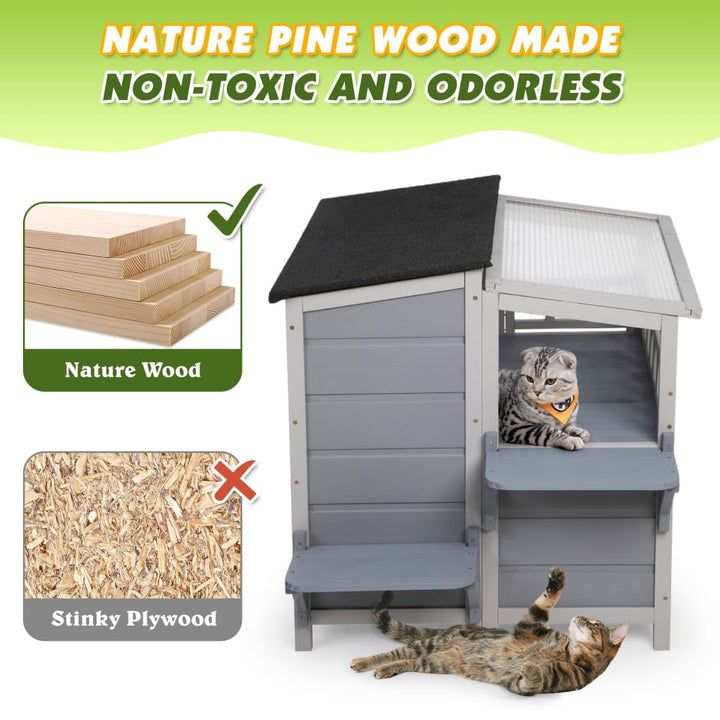 Coziwow 36''L Outdoor Warm Cat House Insulated-CW12G0706