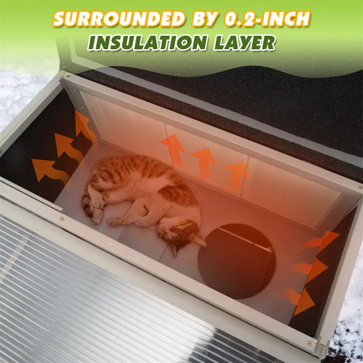 Coziwow 36"L Insulated Wooden Platform Cat House