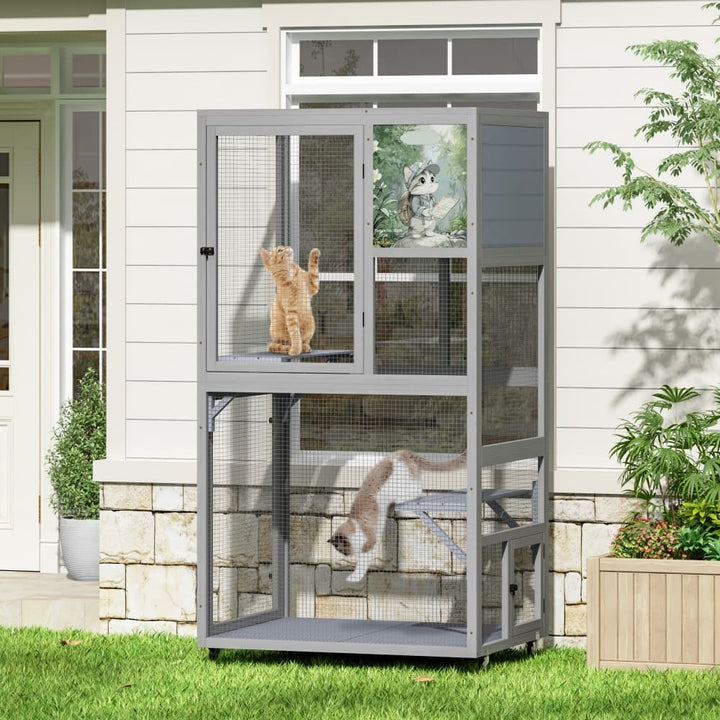 Coziwow 66''H Cat Enclosure on Wheel-CW12G0724