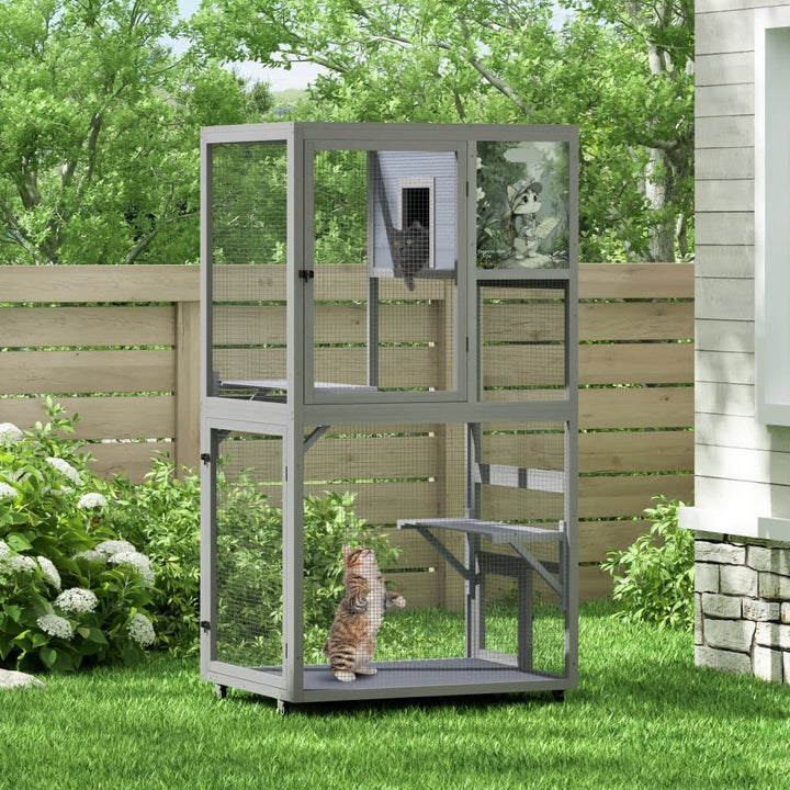 Coziwow 66''H Cat Enclosure on Wheel-CW12G0724