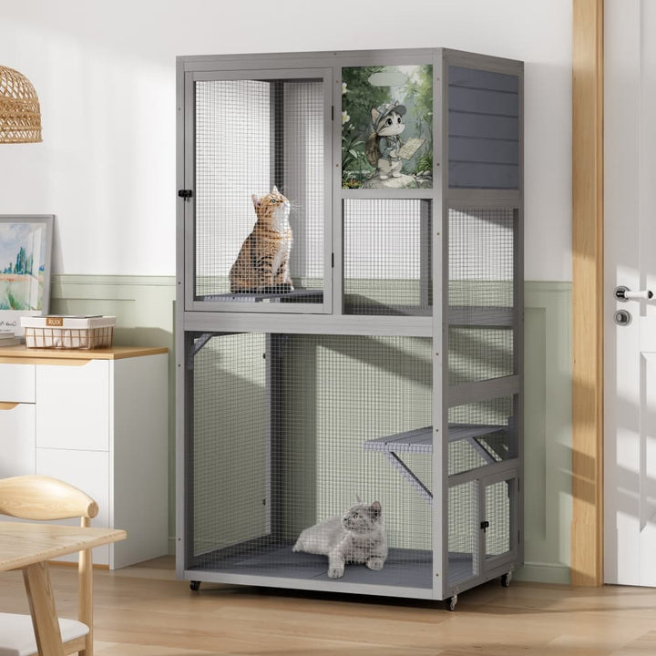 Coziwow 66''H Cat Enclosure on Wheel-CW12G0724