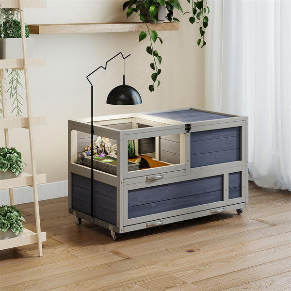 Coziwow 35.8"L Double-Layer Wooden Tortoise Enclosure