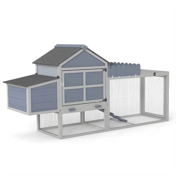 Coziwow 80"L 3-Compartment Wooden Chicken Coop Coziwow