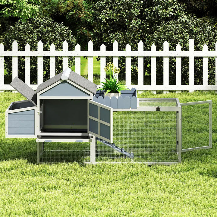 Coziwow 80"L 3-Compartment Wooden Chicken Coop Coziwow