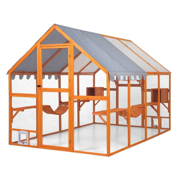 Coziwow 108″L Extra Large Outdoor Wooden Catio Orange-CW12H0761