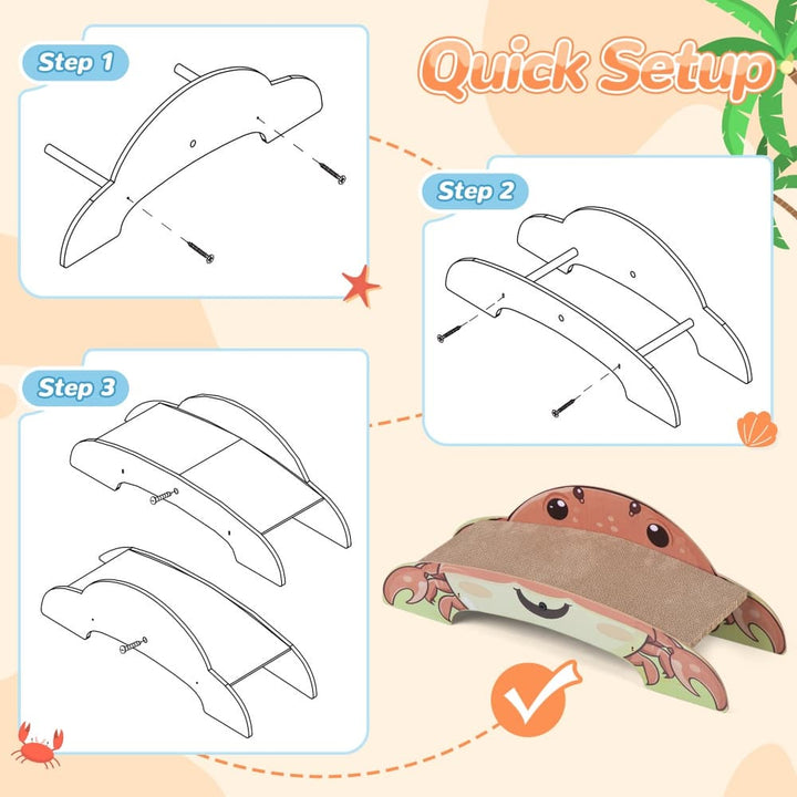 Coziwow Crab-Shape Cat Scratcher Bed Lounge-CW12H0779