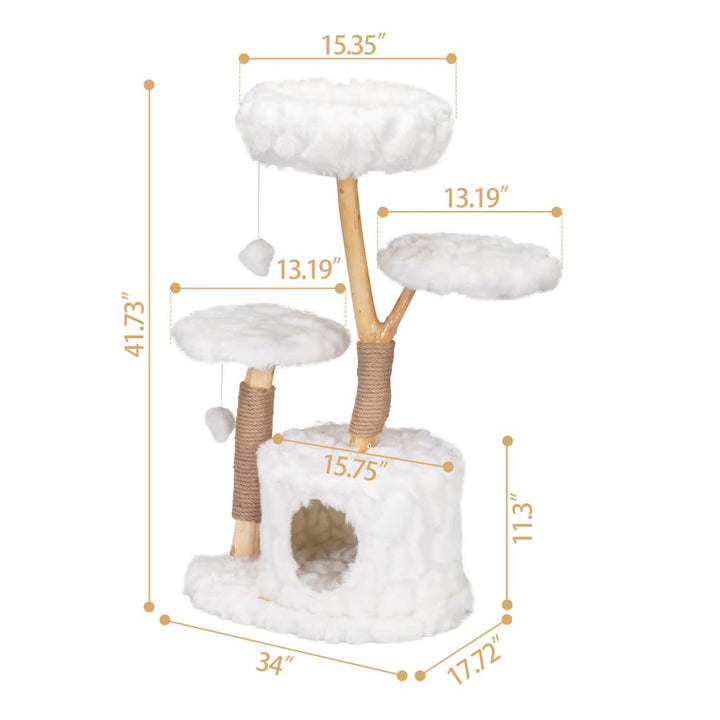 Coziwow 42" Tall Cloud Cat Tree Tower-CW12K0528 Dimensions