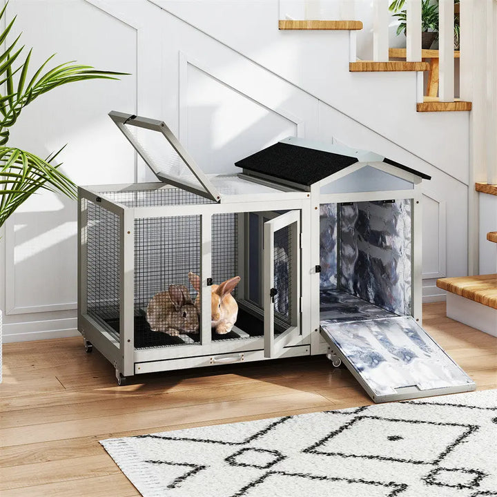 Coziwow 39"L Insulated Wooden Rabbit House