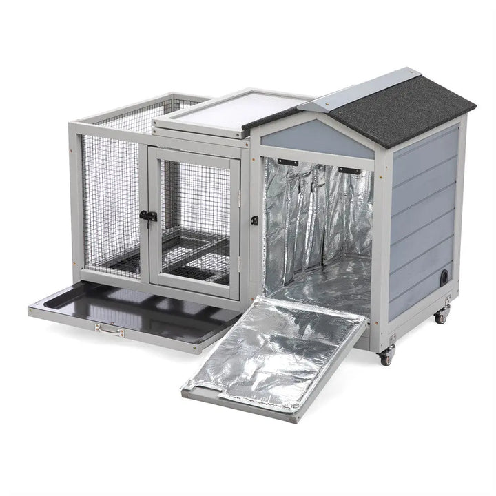 Coziwow 39"L Wooden Insulated Rabbit House