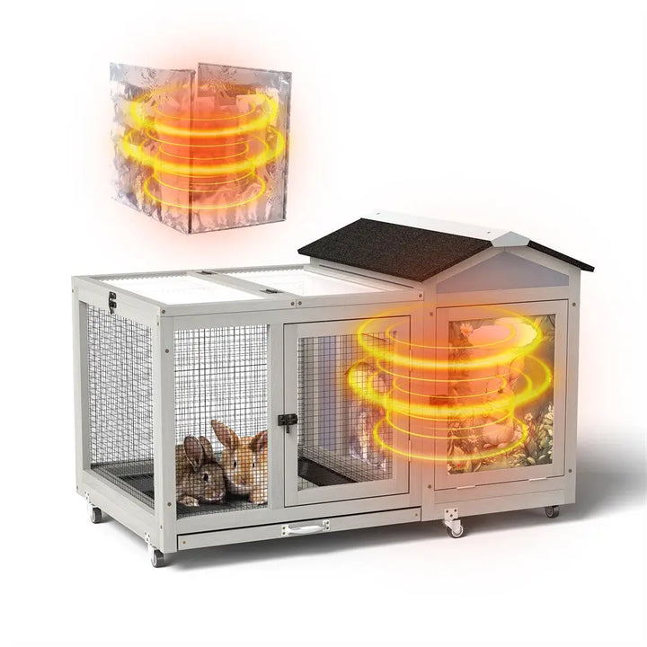 Coziwow 39"L Insulated Wooden Rabbit House