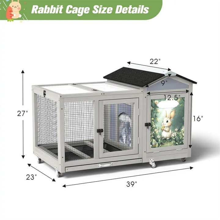 Coziwow 39"L Insulated Wooden Rabbit House
