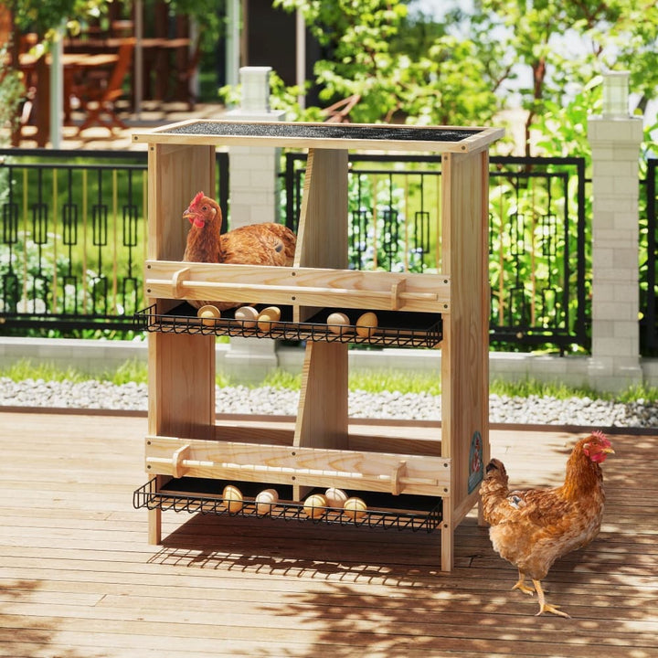 Coziwow 2-Tier Chicken Coop with 4 Nesting Boxes-CW12L0691